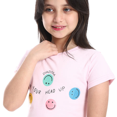 Diadora Girls Cotton Printed T-Shirt